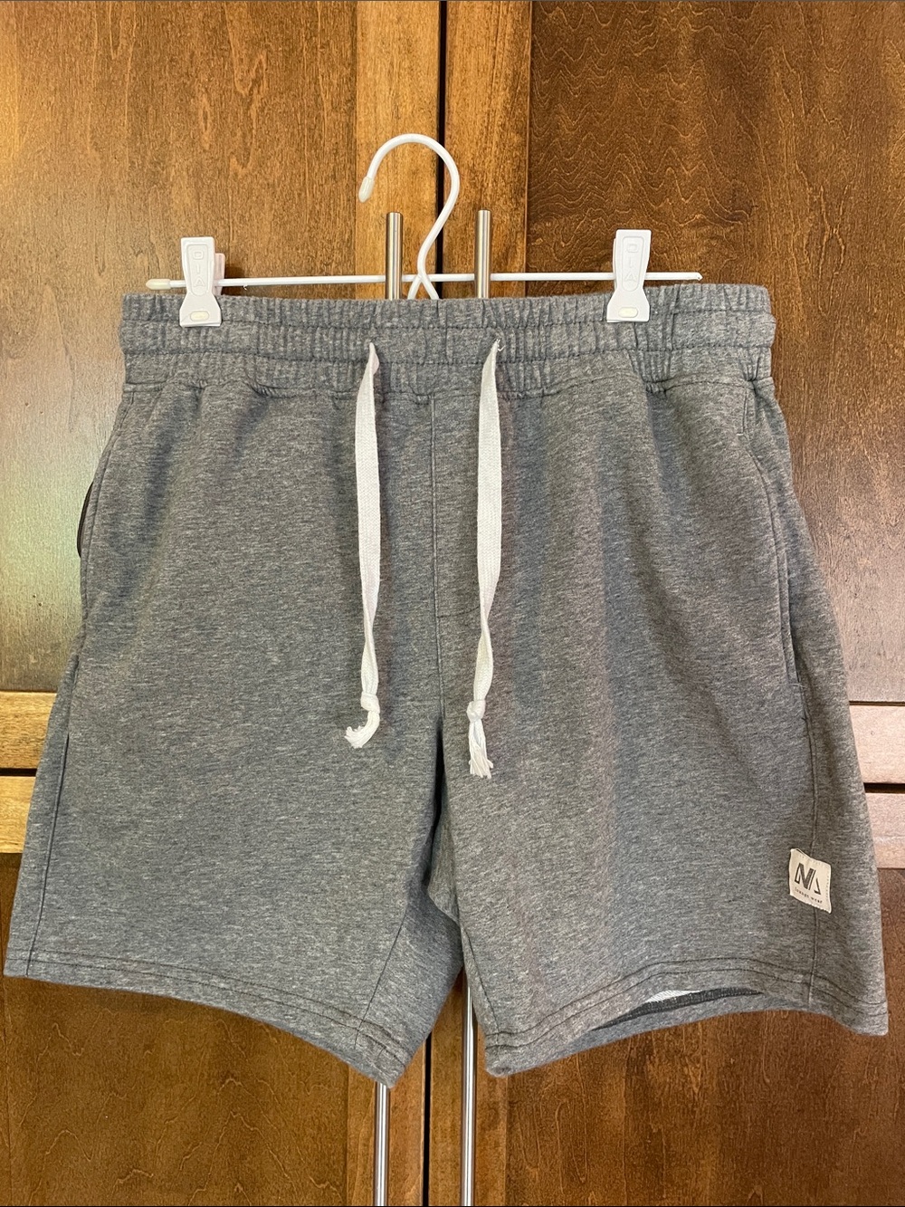 Nimenjoja Men's Gray Drawstring Cotton-Blend Shorts